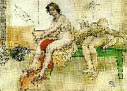 Carl Larsson pa modellbordet oil painting on canvas
